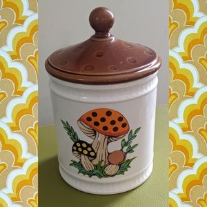 1982 Sears Roebuck Merry Mushroom Canister with Lid
